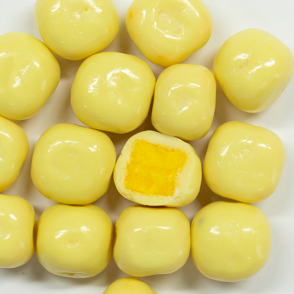 Freeze-Dried Passion Fruit Coated in Lemon Flavored Chocolate | 1kg Bulk Pack