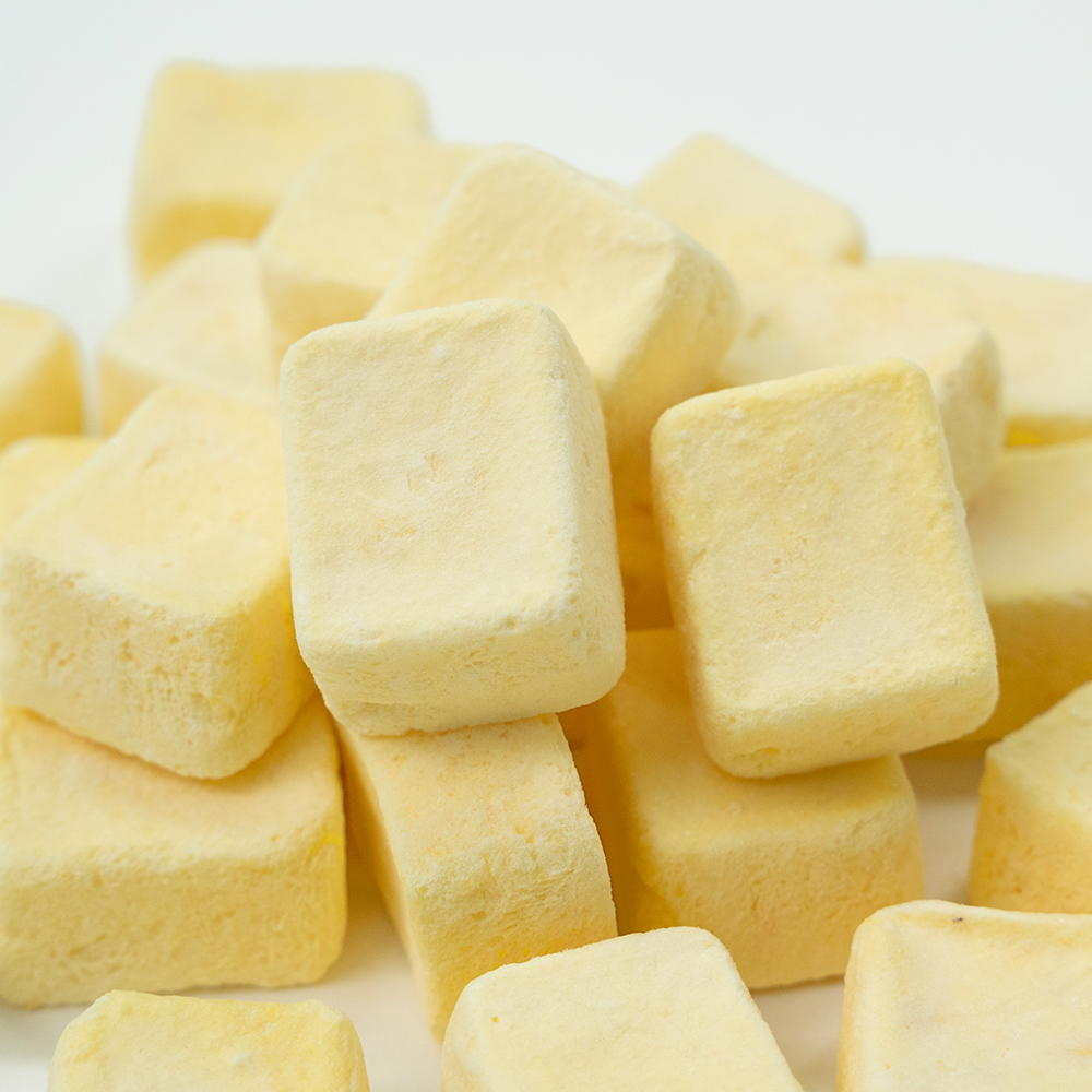 Freeze Dried Yogurt Cube - Yellow Peach Flavor | 3g 1kg Bulk Pack