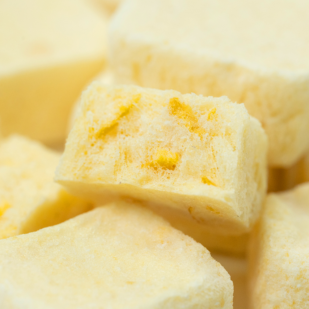 Freeze Dried Yogurt Cube - Yellow Peach Flavor | 3g 1kg Bulk Pack