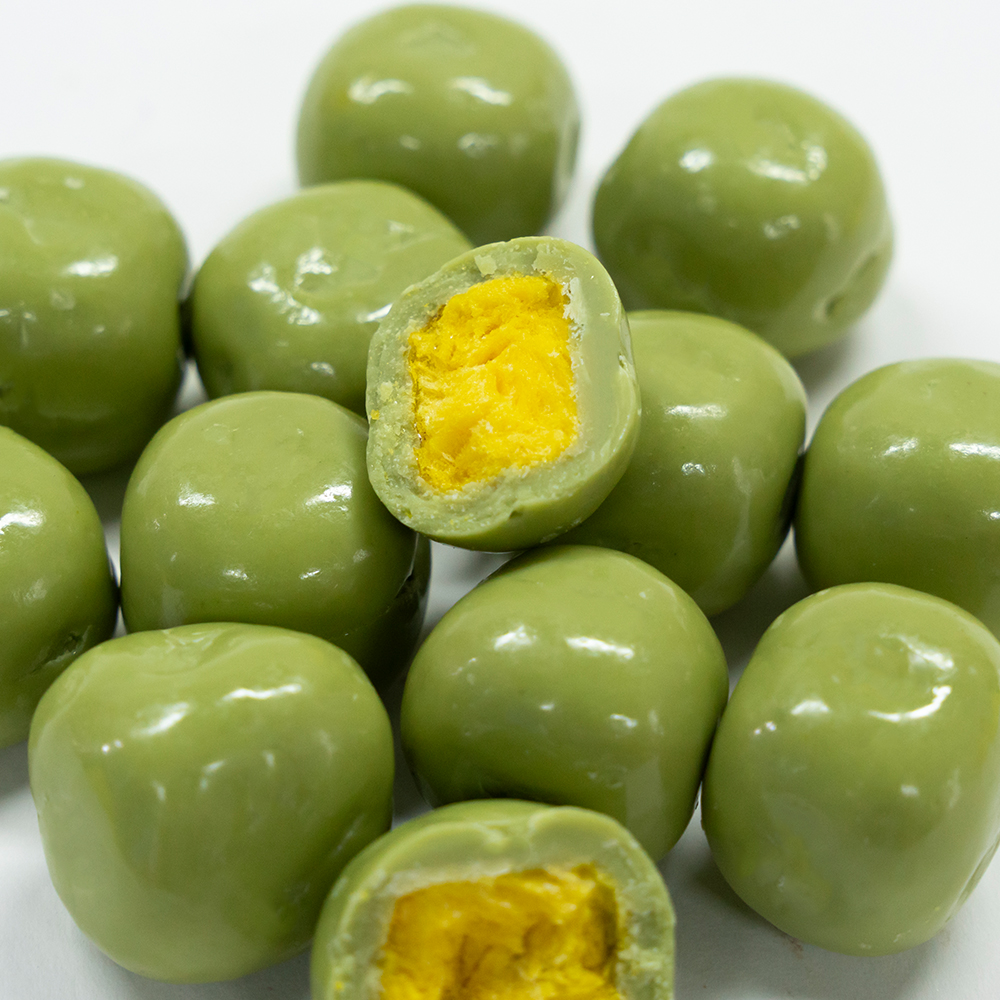 Freeze-Dried Passion Fruit Coated in Jasmine Tea Flavored Chocolate | 1kg Bulk Pack