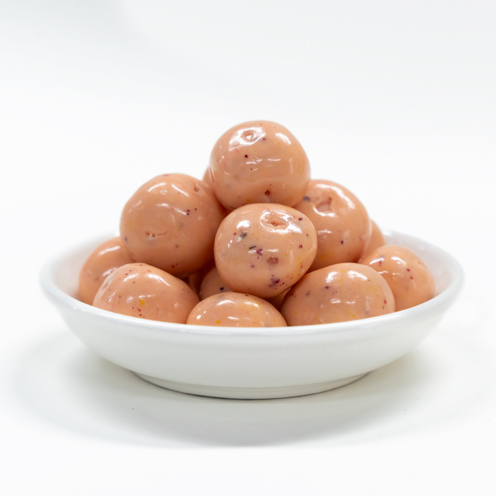 Freeze-Dried Passion Fruit Coated in Rose Flavored Chocolate | 1kg Bulk Pack