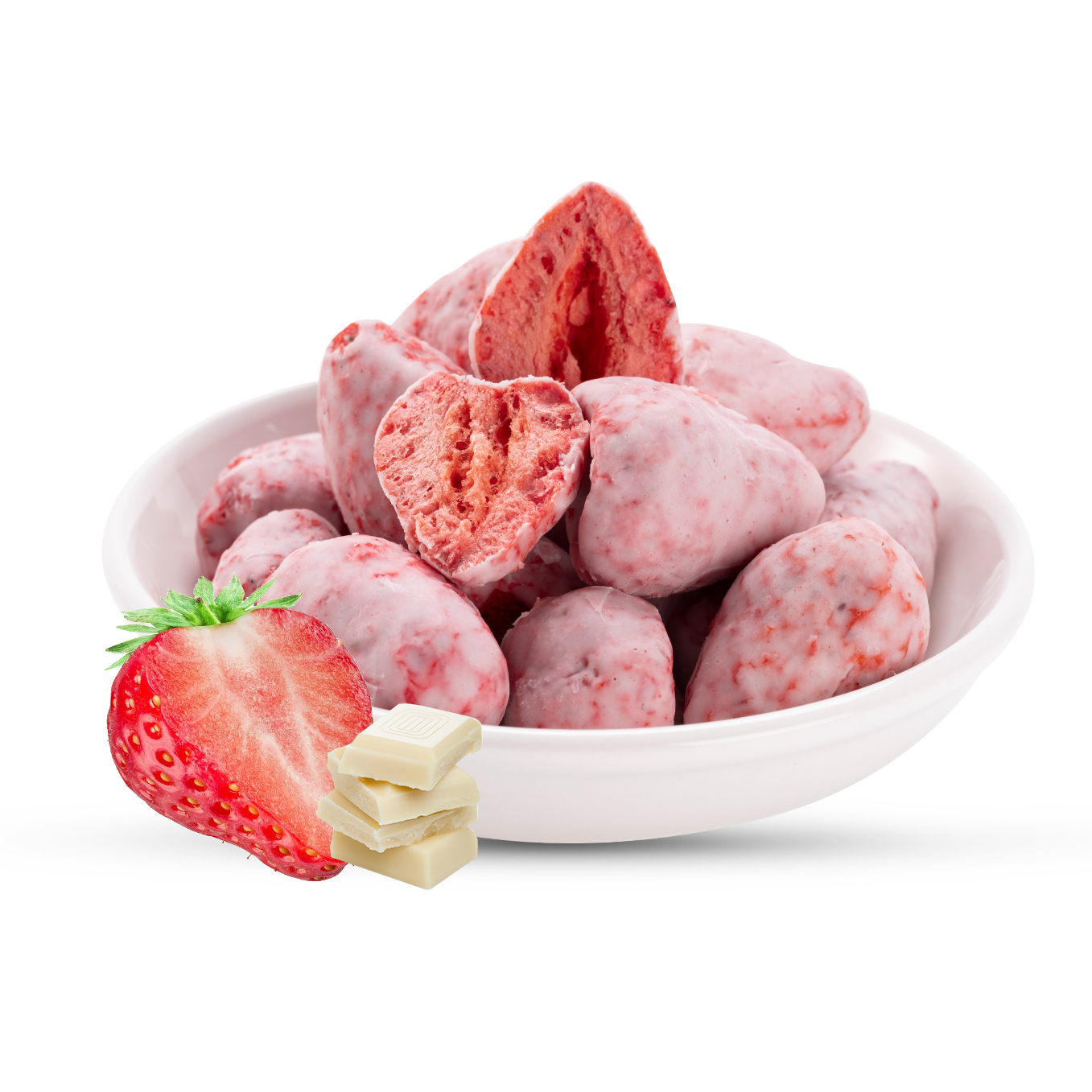 Freeze-Dried Strawberry with Milk Flavored Coating | 1kg Bulk Pack