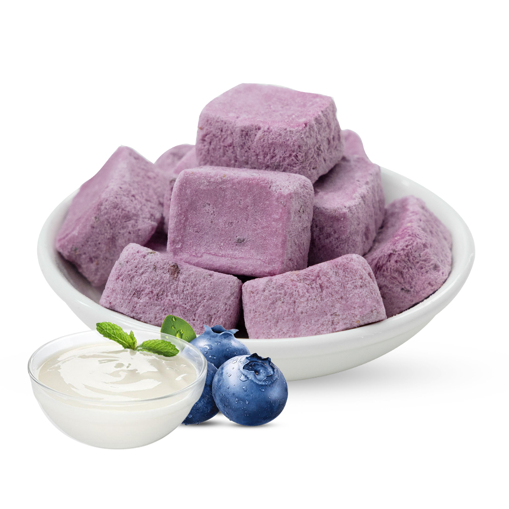 Freeze Dried Yogurt Cube - Blueberry Flavor | 3g 1kg Bulk Pack